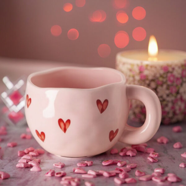 Pink Heart Ceramic Mug