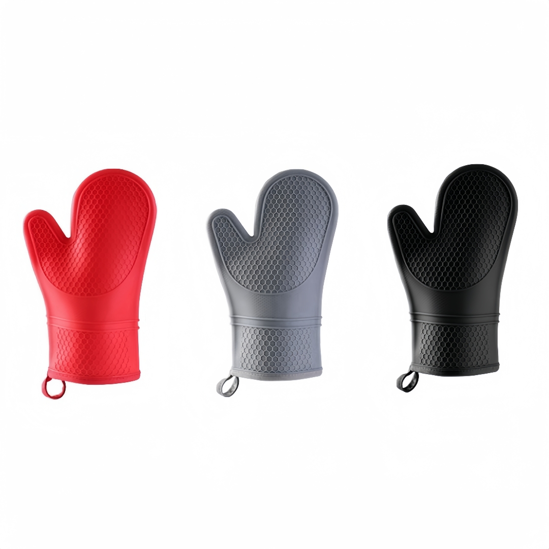 Heat Resistant Silicone Oven Mitts Non-Slip BPA Free Cotton Lining Silicone Baking Gloves for Kitchen Oven Baking